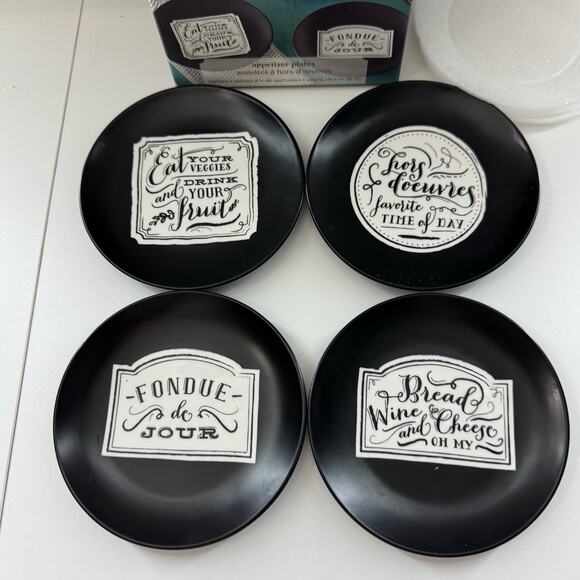 Pier 1 Imports Appetizer Plates Set of 4 NEW In Box - Picture 3 of 7